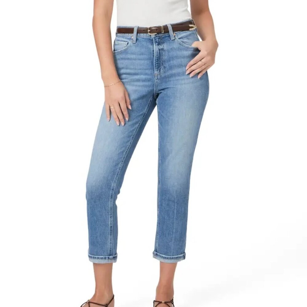 PAIGE Brigitte Cuffed High Waist Crop Jeans in Viva
